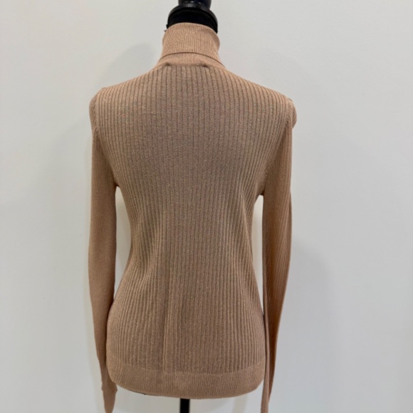 Boston Proper Sparkling Gold Thread Turtleneck, Lightweight, Versatile, Size M - Picture 5 of 11